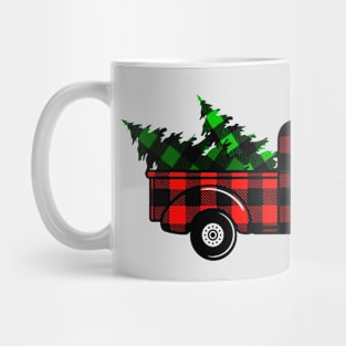 Truck Plaid Merry Chritsmas Gift Mug